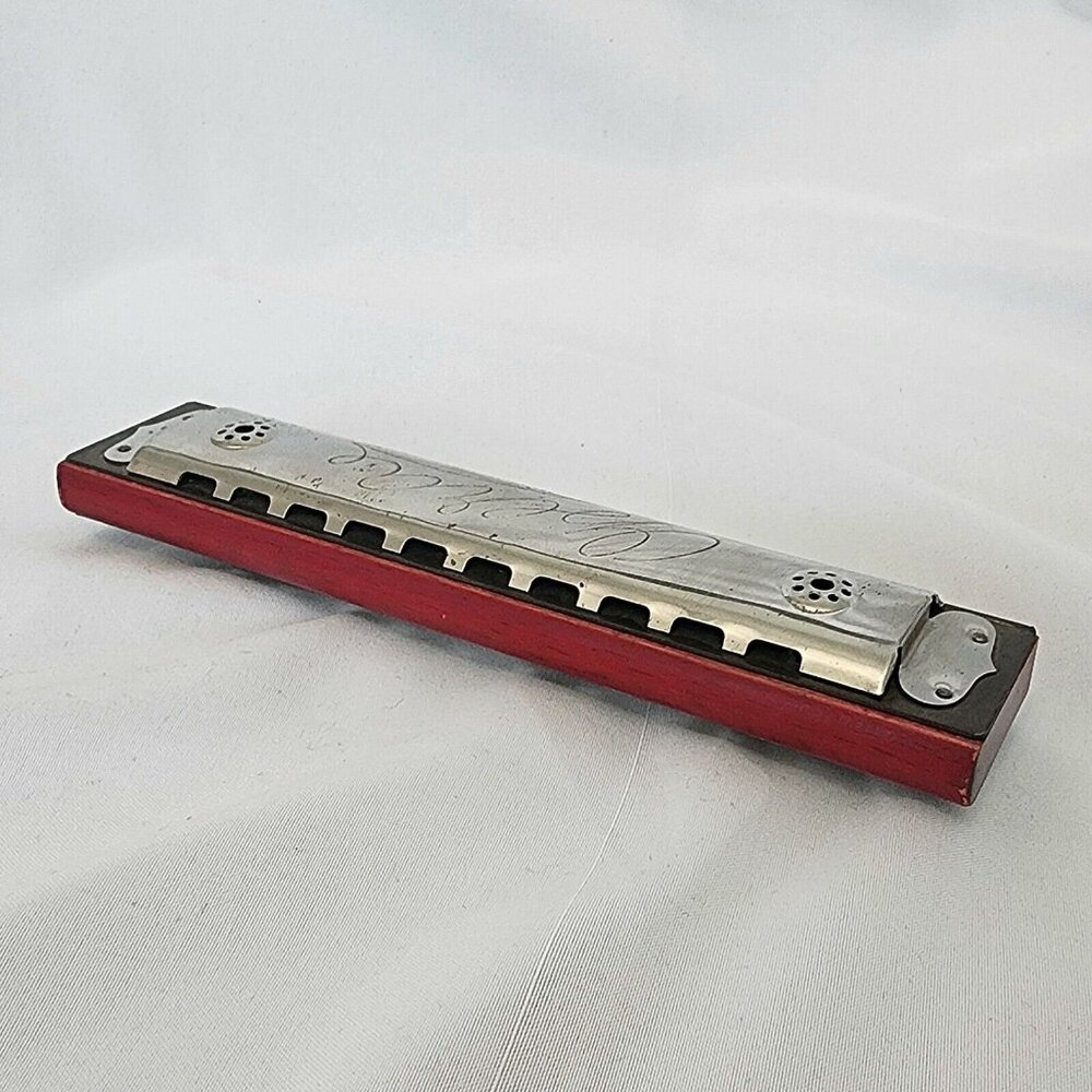 Opera C Note Harmonica 6.25 Inch 6 1/4" West Germany 1950 1960 Vintage Red Wood‎